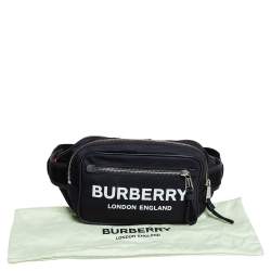 Burberry Black Logo Print Nylon and Leather Bum Belt Bag 