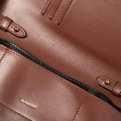 مملوكة مسبقًا Burberry Brown TB Monogram Coated Canvas and Leather Rowe Wallet on Chain