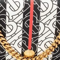 مملوكة مسبقًا Burberry Brown TB Monogram Coated Canvas and Leather Rowe Wallet on Chain