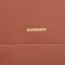 مملوكة مسبقًا Burberry Brown TB Monogram Coated Canvas and Leather Rowe Wallet on Chain