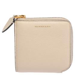 Burberry Pink/Beige Haymarket Check Coated Canvas and Leather Izzy Card  Holder