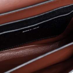 Pre Owned Burberry Black/Brown Leather Small D-Ring Chain Shoulder Bag