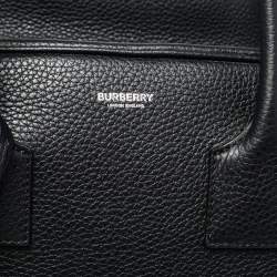 Burberry Black Leather Medium Cube Satchel