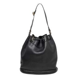 مملوكة مسبقًا حقيبة بربري باكت أربطة جلد أسود