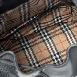 مملوكة مسبقًا حقيبة بربري باكت أربطة جلد أسود