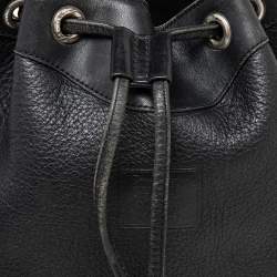 مملوكة مسبقًا حقيبة بربري باكت أربطة جلد أسود