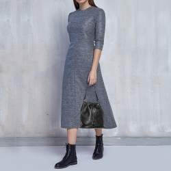 مملوكة مسبقًا حقيبة بربري باكت أربطة جلد أسود