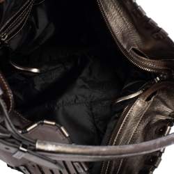  Burberry Metallic Leather Embellished Hobo