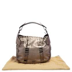  Burberry Metallic Leather Embellished Hobo