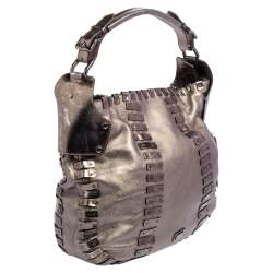  Burberry Metallic Leather Embellished Hobo