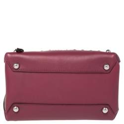 مملوكة مسبقًا Burberry Magenta Leather and House Check Canvas Mini Banner Tote