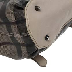 Burberry Beige Smoke Check PVC and Leather Northfield Tote