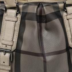 Burberry Beige Smoke Check PVC and Leather Northfield Tote