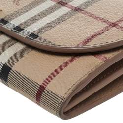 Pre Owned محفظة بسلسلة بربري هينلي كانفاس مقوى كاروهات هايماركت تشيك بيج