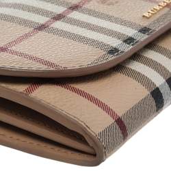 Pre Owned محفظة بسلسلة بربري هينلي كانفاس مقوى كاروهات هايماركت تشيك بيج