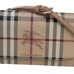 Pre Owned محفظة بسلسلة بربري هينلي كانفاس مقوى كاروهات هايماركت تشيك بيج