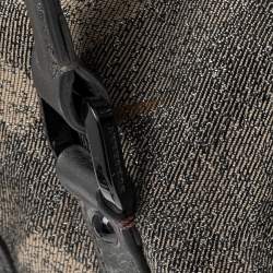 مملوكة مسبقًا حقيبة  يد توتس بربري بيلغريم جلد وقماش كاروهات رصاصي/بيج ميتاليك