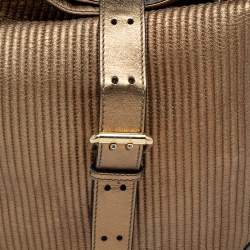 Pre Owned Burberry Gold Quilted Leather Hobo