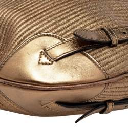 Pre Owned Burberry Gold Quilted Leather Hobo