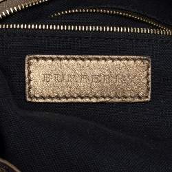 Pre Owned Burberry Gold Quilted Leather Hobo