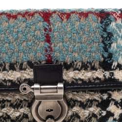 Pre Owned حقيبة كلتش بربري صوف كاروهات نوفا تشيك أزرق ذات حمالة مع صم