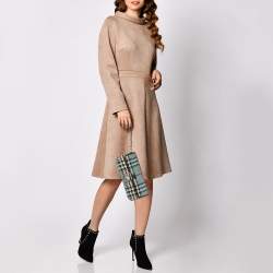 Pre Owned حقيبة كلتش بربري صوف كاروهات نوفا تشيك أزرق ذات حمالة معصم