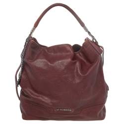 Burberry Burgundy Leather Cale Hobo Burberry | TLC