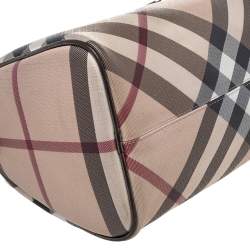 Pre Owned Burberry Beige Nova Check Canvas Bowling Bag
