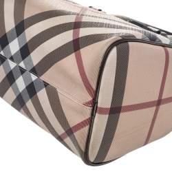 Pre Owned Burberry Beige Nova Check Canvas Bowling Bag