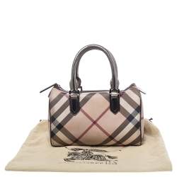 Pre Owned Burberry Beige Nova Check Canvas Bowling Bag