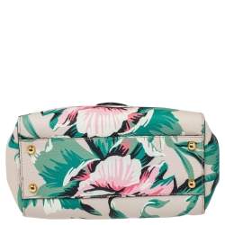 مملوكة مسبقًا Burberry Floral Print Leather The Medium Buckle Tote