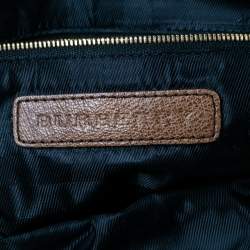 مملوكة مسبقًا حقيبة ساتشل بربري بارتو جلد بني تفاصيل سلسلة 