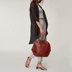 Burberry Copper Brown Grain Leather Medium Orchard Bowler Bag