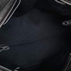 Pre Owned حقيبة يد بربري كونفرتيبل جلد وكانفاس كاروهات بيت رمادي ميتالك