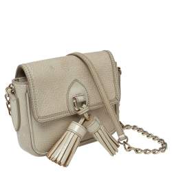 Burberry Beige Leather Tassel Crossbody Bag