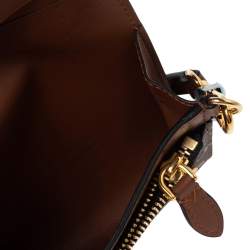 مملوكة مسبقًا Burberry Beige/Brown TB-Print Coated Canvas Ottis Bridle Wallet on Strap