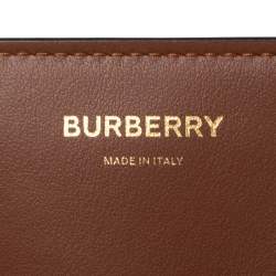 مملوكة مسبقًا Burberry Beige/Brown TB-Print Coated Canvas Ottis Bridle Wallet on Strap