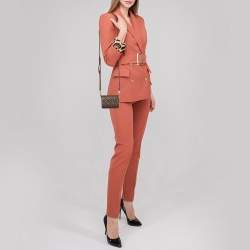 مملوكة مسبقًا Burberry Beige/Brown TB-Print Coated Canvas Ottis Bridle Wallet on Strap