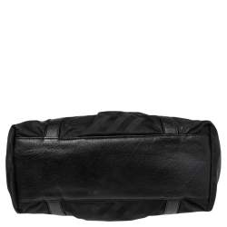 مملوكة مسبقًا Burberry Black Check Nylon and Leather Trim Satchel