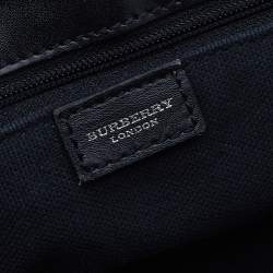 Pre Owned Burberry Beige/Black Nova Check Coated Canvas And Leather Flap Shoulder Bag