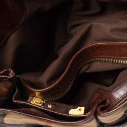مملوكة مسبقًا حقيبة يد بربرى روان كبيرة جلد وكانفاس بنى /بيج 