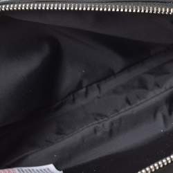 Pre Owned Burberry Black Logo Print Nylon And Leather Bum Belt Bag 