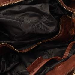 Pre Owned Burberry Beige/Brown Nova Check Canvas And Leather Warrior Hobo