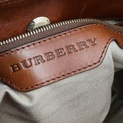 Pre Owned Burberry Multicolor Canvas And Leather Mega Check Hobo