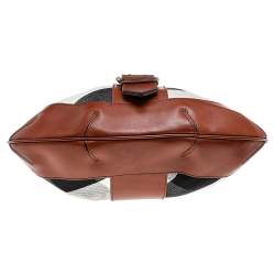 Pre Owned Burberry Multicolor Canvas And Leather Mega Check Hobo