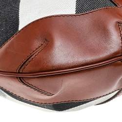 Pre Owned Burberry Multicolor Canvas And Leather Mega Check Hobo