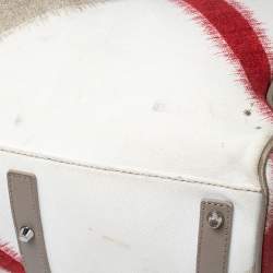 مملوكة مسبقًا Burberry Multicolor Ikat Check Canvas and Leather Trim Shopper Tote