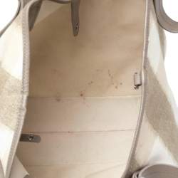 مملوكة مسبقًا Burberry Multicolor Ikat Check Canvas and Leather Trim Shopper Tote