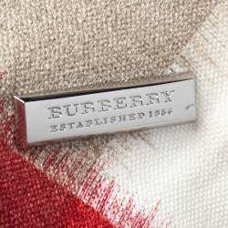 مملوكة مسبقًا Burberry Multicolor Ikat Check Canvas and Leather Trim Shopper Tote