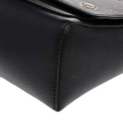 Burberry Black Leather Flap Shoulder Bag